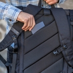 Roll-up backpack in RPET with buckle closure, 28 L black colour ambient view