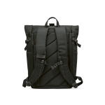 Roll-up backpack in RPET with buckle closure, 28 L black colour rear view