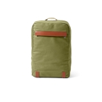 Recycled cotton backpack, 340 g/m2 military green colour front view