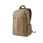 Recycled nylon laptop backpack, 16.5” camel colour