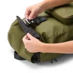 Water-repellent backpack made from recycled cotton, 240 g/m2 military green colour third view