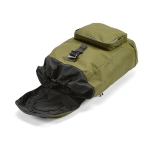 Water-repellent backpack made from recycled cotton, 240 g/m2 military green colour detail view