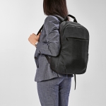 Backpack with front compartment, 300D RPET, 15.6”, 18 L black colour second ambient view