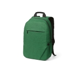 Backpack with front compartment, 300D RPET, 15.6”, 18 L green colour