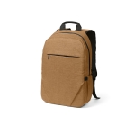 Backpack with front compartment, 300D RPET, 15.6”, 18 L camel colour