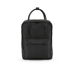 Recycled cotton backpack with handles, 450 g/m2 black colour front view