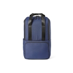 Recycled backpack with laptop compartment, 18 L blue colour front view