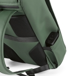 Faux leather backpack with laptop compartment, 20 L green colour third detail view