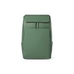 Faux leather backpack with laptop compartment, 20 L green colour front view