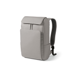 Faux leather backpack with laptop compartment, 20 L light grey colour