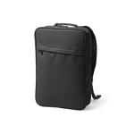 Faux leather laptop backpack with padded back, 15.6 Inch black colour