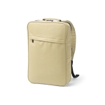 Faux leather laptop backpack with padded back, 15.6 Inch beige colour