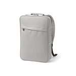 Faux leather laptop backpack with padded back, 15.6 Inch light grey colour