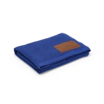 Recycled cotton blanket with patch, 200 g/m2 blue colour