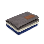 Recycled cotton blanket with patch, 200 g/m2 blue colour