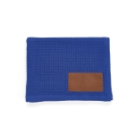 Recycled cotton blanket with patch, 200 g/m2 blue colour second view