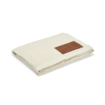 Recycled cotton blanket with patch, 200 g/m2 beige colour