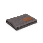 Recycled cotton blanket with patch, 200 g/m2 dark grey colour