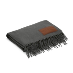 Extrasoft blanket made of RPET with patch, 180 g/m2 dark grey colour