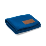 Ecological RPET blanket with customisable patch, 180 g/m2 blue colour