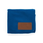 Ecological RPET blanket with customisable patch, 180 g/m2 blue colour second view