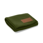 Ecological RPET blanket with customisable patch, 180 g/m2 military green colour