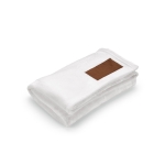 Extra soft blanket made of RPET with patch, 240 g/m2 white colour