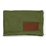 Extra soft blanket made of RPET with patch, 240 g/m2 military green colour second view