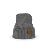 Recycled cotton hat with patch grey colour