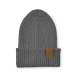 Recycled cotton hat with patch grey colour front view