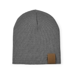 Sustainable RPET beanie, ideal for cold winter days with grey colour front view