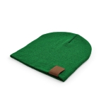 Sustainable RPET beanie, ideal for cold winter days with dark green colour second view