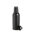 Stainless steel beer bottle style bottle, 350 ml black colour second view