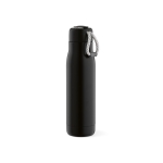 Recycled stainless steel bottle with drawstring, 540 ml black colour