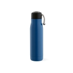 Recycled stainless steel bottle with drawstring, 540 ml blue colour third view