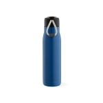 Recycled stainless steel bottle with drawstring, 540 ml blue colour fourth view