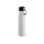 Recycled stainless steel bottle with drawstring, 540 ml white colour