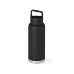 Recycled stainless steel bottle with carabiner, 1.03 L black colour