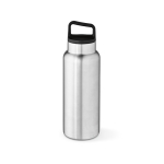 Recycled stainless steel bottle with carabiner, 1.03 L silver colour