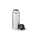 Recycled stainless steel bottle with carabiner, 1.03 L silver colour second view