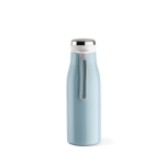 Recycled stainless steel bottle in colours, 380 ml pastel blue colour second view