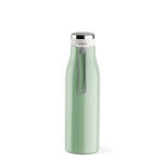 Recycled stainless steel bottle with thermal function, 470 ml pastel green colour second view