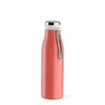 Recycled stainless steel bottle with thermal function, 470 ml salmon colour