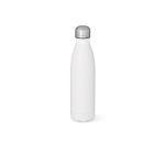 Recycled steel bottle with leak-proof lid, 400 ml white colour