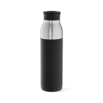 Recycled stainless steel bottle doubles as a cup, 720ml black colour