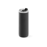 Recycled stainless steel bottle doubles as a cup, 720ml black colour second view