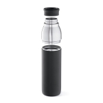 Recycled stainless steel bottle doubles as a cup, 720ml black colour third view