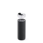 Recycled stainless steel bottle doubles as a cup, 720ml black colour fourth view