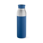 Recycled stainless steel bottle doubles as a cup, 720ml blue colour