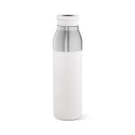 Recycled stainless steel bottle doubles as a cup, 720ml white colour